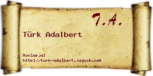 Türk Adalbert névjegykártya